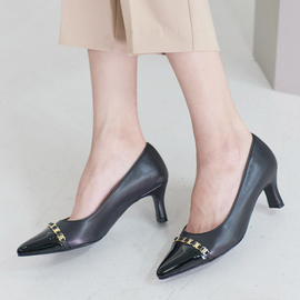 [GIRLS GOOB] Women's Comfortable High Heels, Dress Pointed Toe Stiletto, Pumps, Synthetic Leather + Enamel - Made in KOREA
